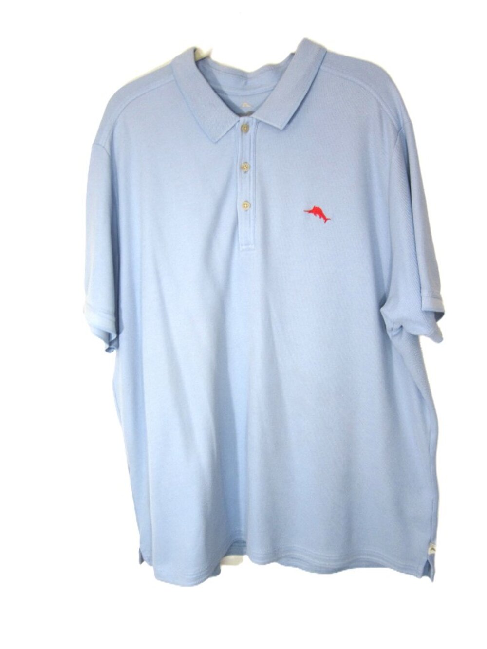 Tommy Bahama 2XL EUC Supima Cotton Polyester Polo Shirt Sky Blue Men